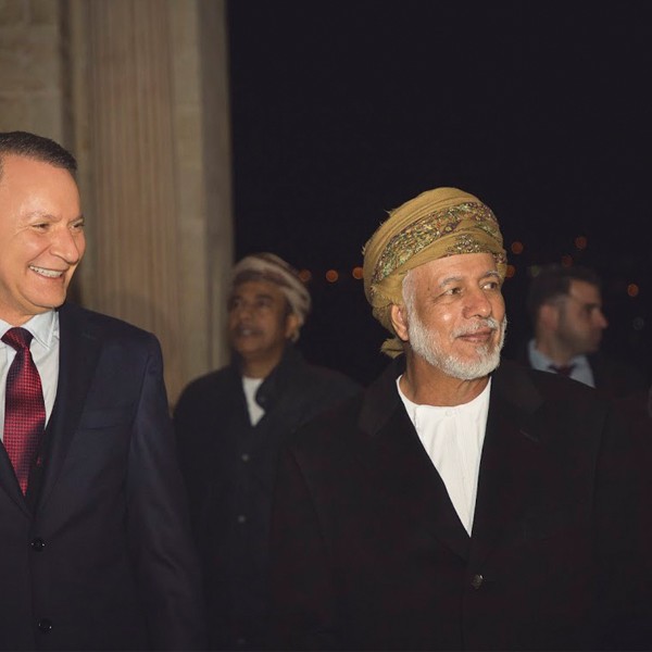 يوسف بن علوي بن عبد الله، وزير الشؤون الخارجية لسلطنة عمان والوفد المرافق له