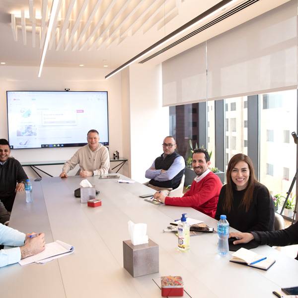 منتصر إدكيك، المدير التنفيذي، فرح أبو زنط، مدير الخدمة الاجتماعية، أحمد خياط، تطوير الأعمال، محمد صلاح، تكنولوجيا المعلومات، مؤسسة برج اللق لق